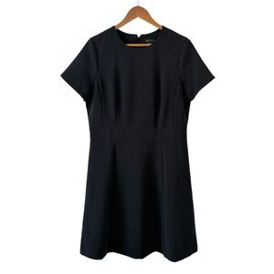 Ann Taylor Black Fit Flare Dress Womens Size 12 Work Office Career Capsule